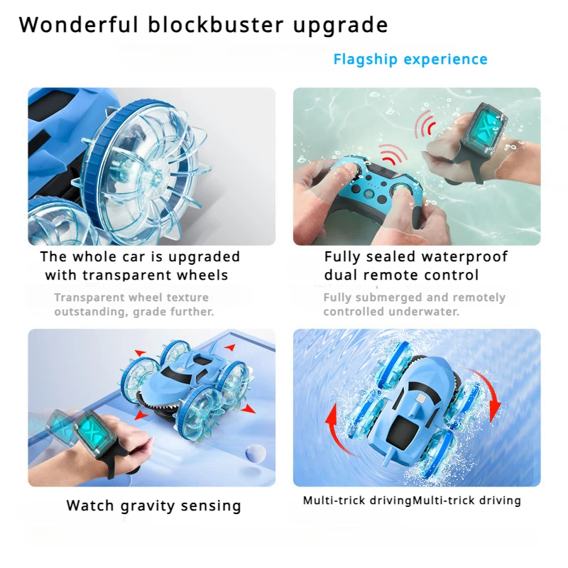 Genuine Luminous Amphibious Electric Remote Control Charging Boy Kids Toy Car New Outdoor Waterproof   