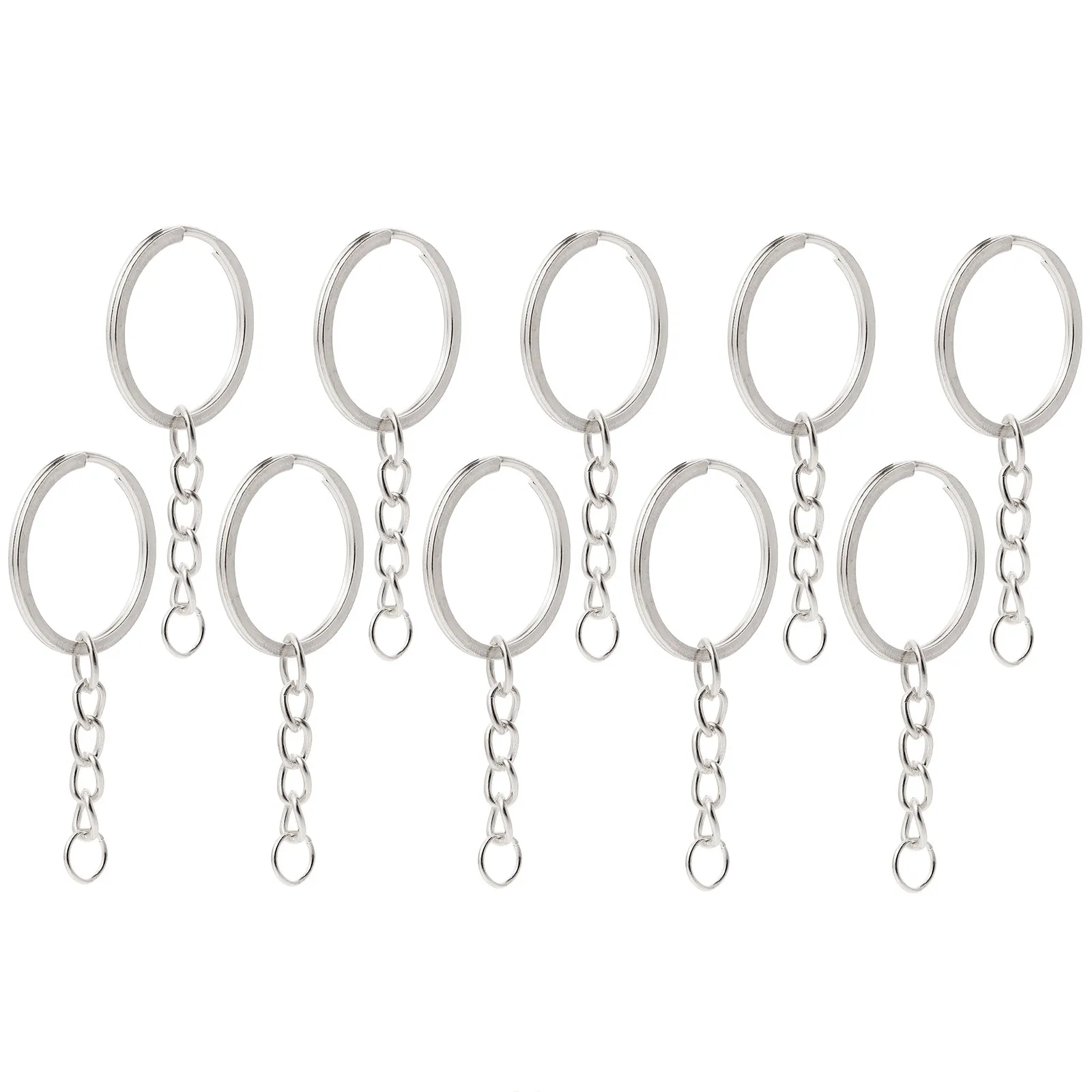 10Pcs Split Keychain Rings Premium Metal Key Chain Accessories Electroplated Finish Fine Detail Lightweight for Bag Wallet Car