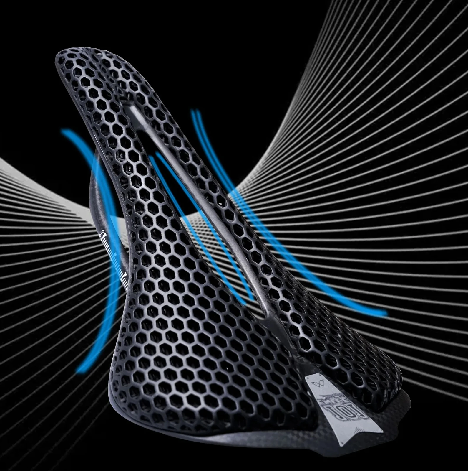 

New 3D Printed Carbon Fiber Bicycle Seat Cushion, Ultra Light Road Mountain Bike Saddle, Hollow, Comfortable and Breathable
