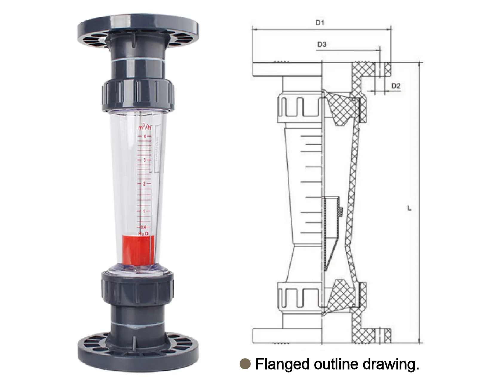 

Ротаметр переменной площади для контроля жидкости на трубопроводе LZS-15 Пластиковый поплавковый расходомер DN15 Встроенный расходомер воды