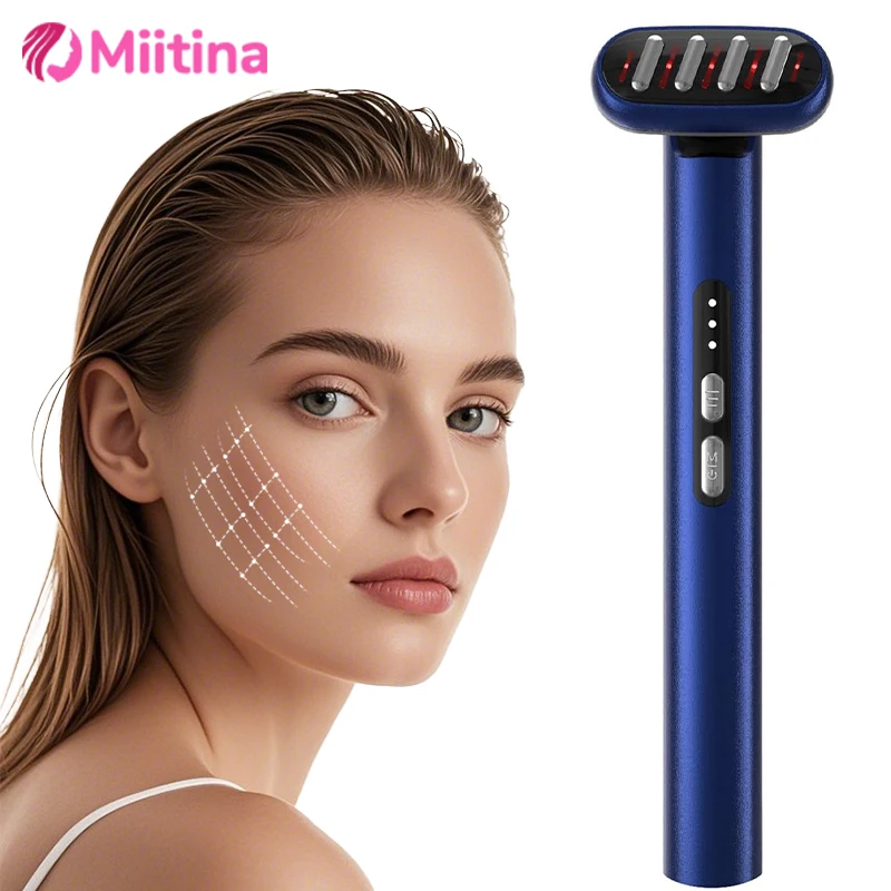 

EMS 3 Level Intensity Eye Beauty Device Red and Blue Light Microcurrent Handheld Eye Beauty Device Anti-Aging Heat Therapy Tools