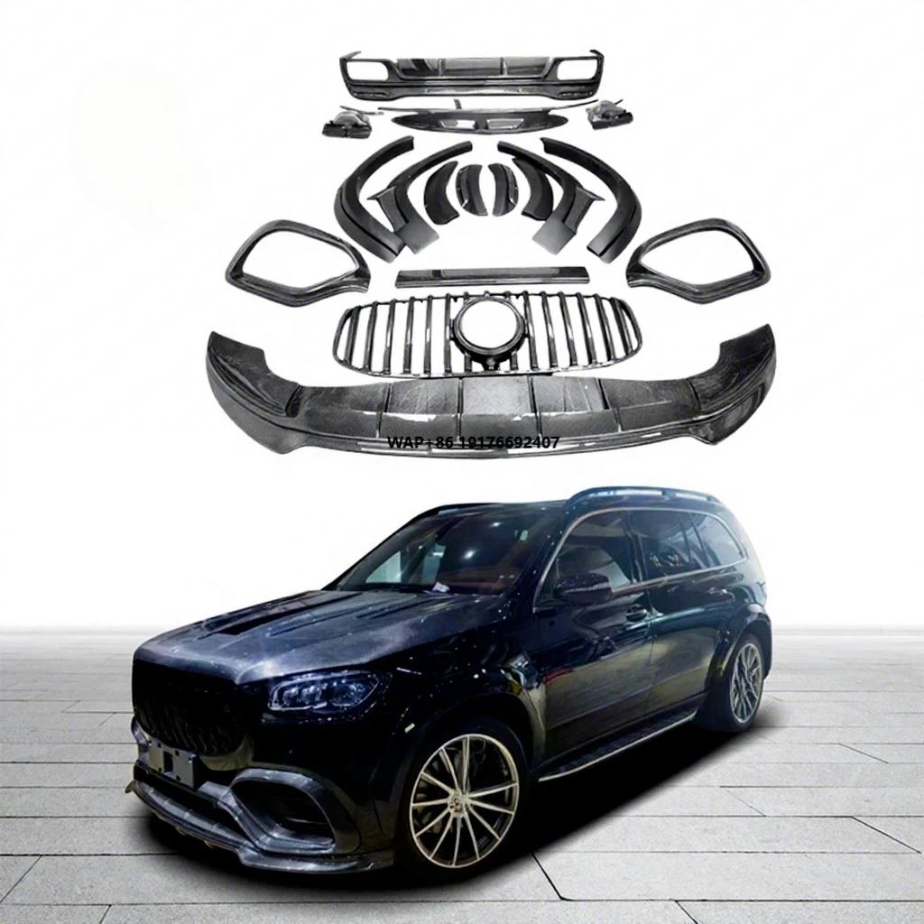Lar-te Style Carbon Fiber Body Kit for  GLS63 X167 Front Lip Vents Front Grille Wheel Eyebrow Rear Spoiler Bodykit