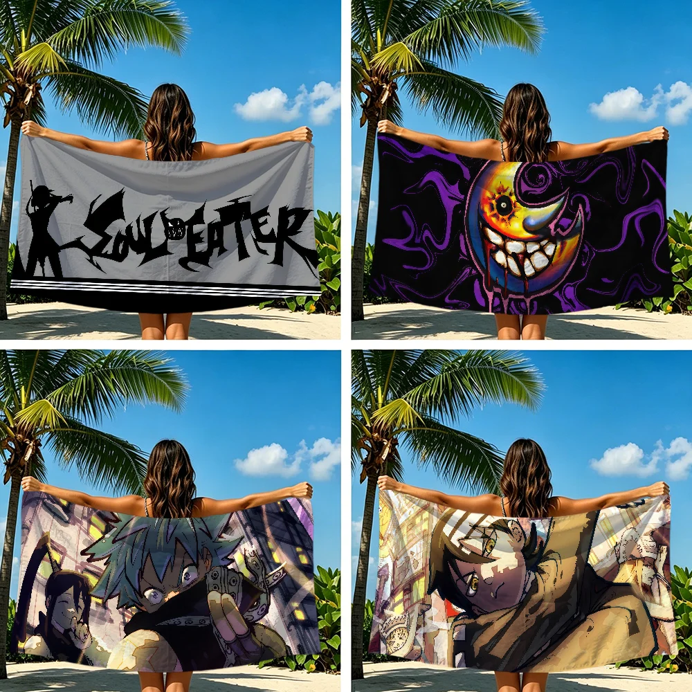 Anime S-Soul cute Towel Gift For Travel Gym Sauna Travel E-eater Spa Shower Camping Quick Dry Sports Beach Towels Soft Pool