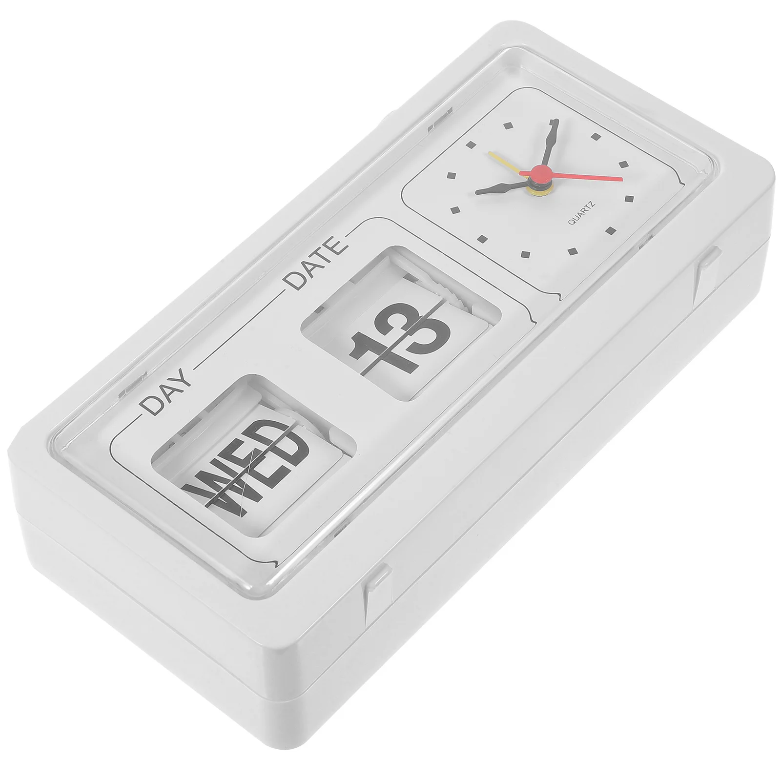 

Manual Date Week and Time Display Clock Simple Fashion Home Use for Office Meeting Room Without Batteries White