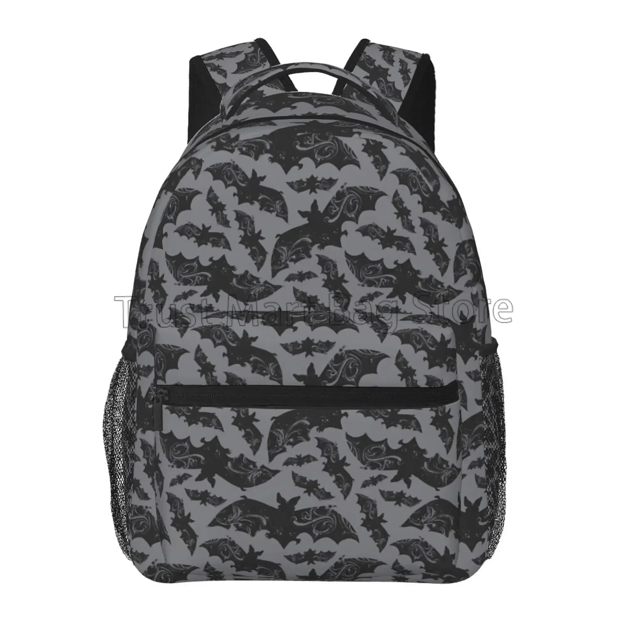 Mochilas de Halloween de murciélagos negros para ordenador portátil, bolsa de libros escolares, mochila ligera para adultos, adolescentes, niños,