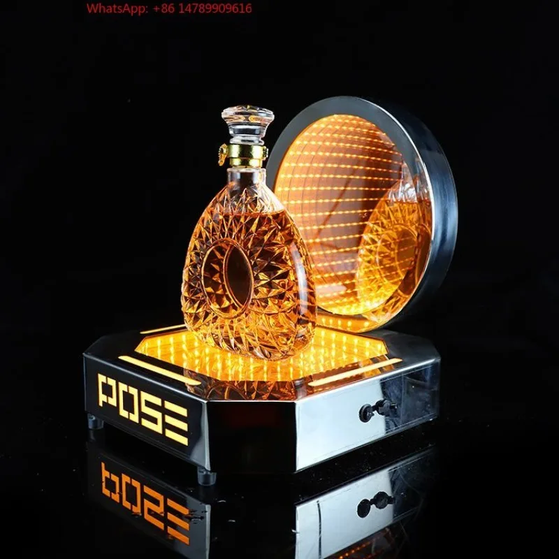 Premium Custom LED Liquor Display StandBest Cheap Bar Hotel Wine Beer Rechargeable Custom Holder Stand Acrylic Led Lighted Liquo
