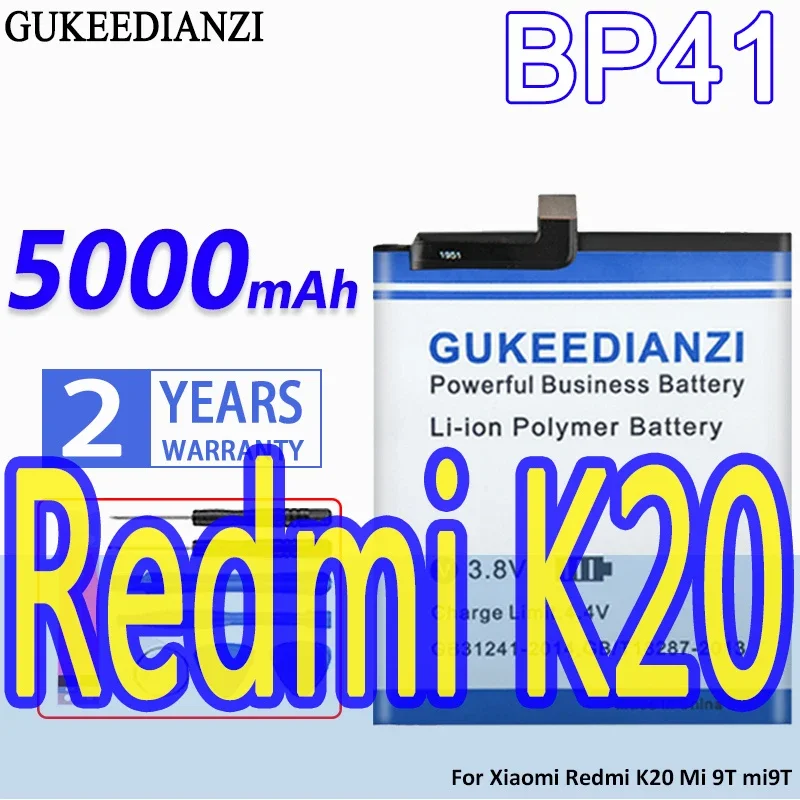 High Capacity GUKEEDIANZI Battery BP40 BP41 5000mAh for Xiaomi Redmi K20 Pro Mi 9TPro Mi9T/K20Pro Batteria