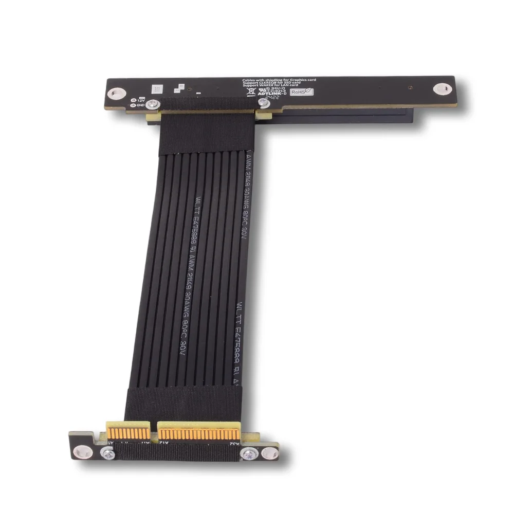 PCIE 4.0 X4 To X16 GPU Extension Cable Adapter Riser 90 180 270 Degrees Gen4 64G/bps 16x 4x High Speed Steerable Extension of 1U