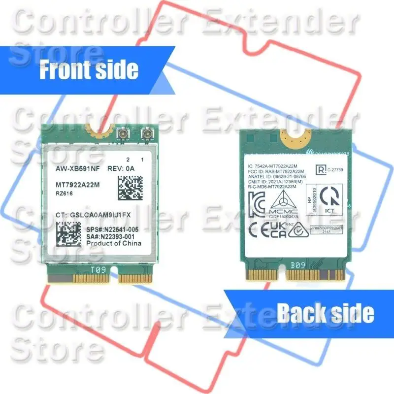 N84B AW XB591NF MT7922 Wi -Fi 6E Тройная сетевая карта 2400 Мбит / с низкая задержка M.2 Местация простая установка