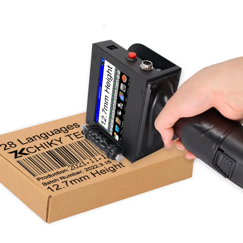 Barcode Handheld Inkjet Printer, Qr Code Printer on Wood, Fast Dry, Mfg Exp, Print Product, 12,7 milímetros