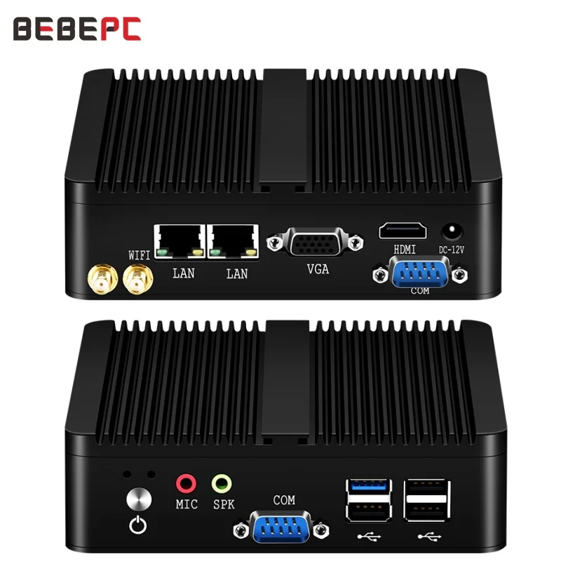 

Fanless Mini PC Intel Celeron J6412 J1900 DDR4 M.2 NGFF 2280 RS485/RS232 Windows 10/11 2xGigabit LAN Mini Desktop Computer WiFi