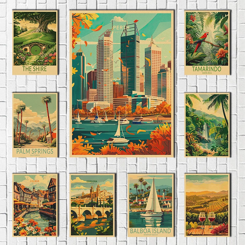 North America Landmark Travel City Hotel Scenery Poster Canvas Painting Wall Art Home Club Decor