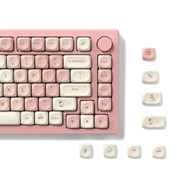 XVX MOA Keycaps Pink Cherry/sakura Keycaps Custom Keycaps for 75 Percent Dye-Sublimation 140 Keys Keyboard Keycap Set