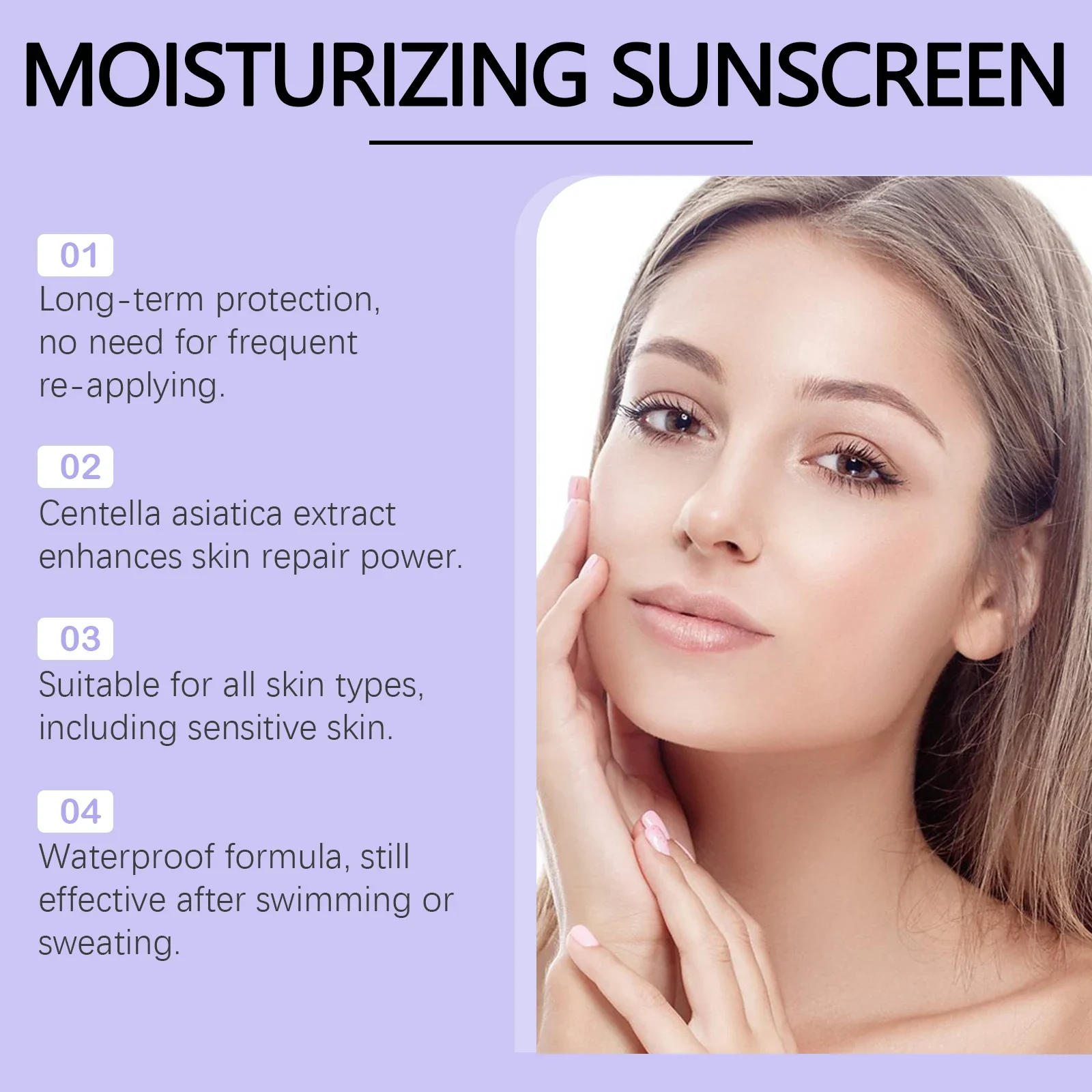Sunscreen Cream Spf 90+ UV Protection Sun Block Isolation Cream Sunburn Repair Cream Waterproof Moisturizing Oil-Control Care
