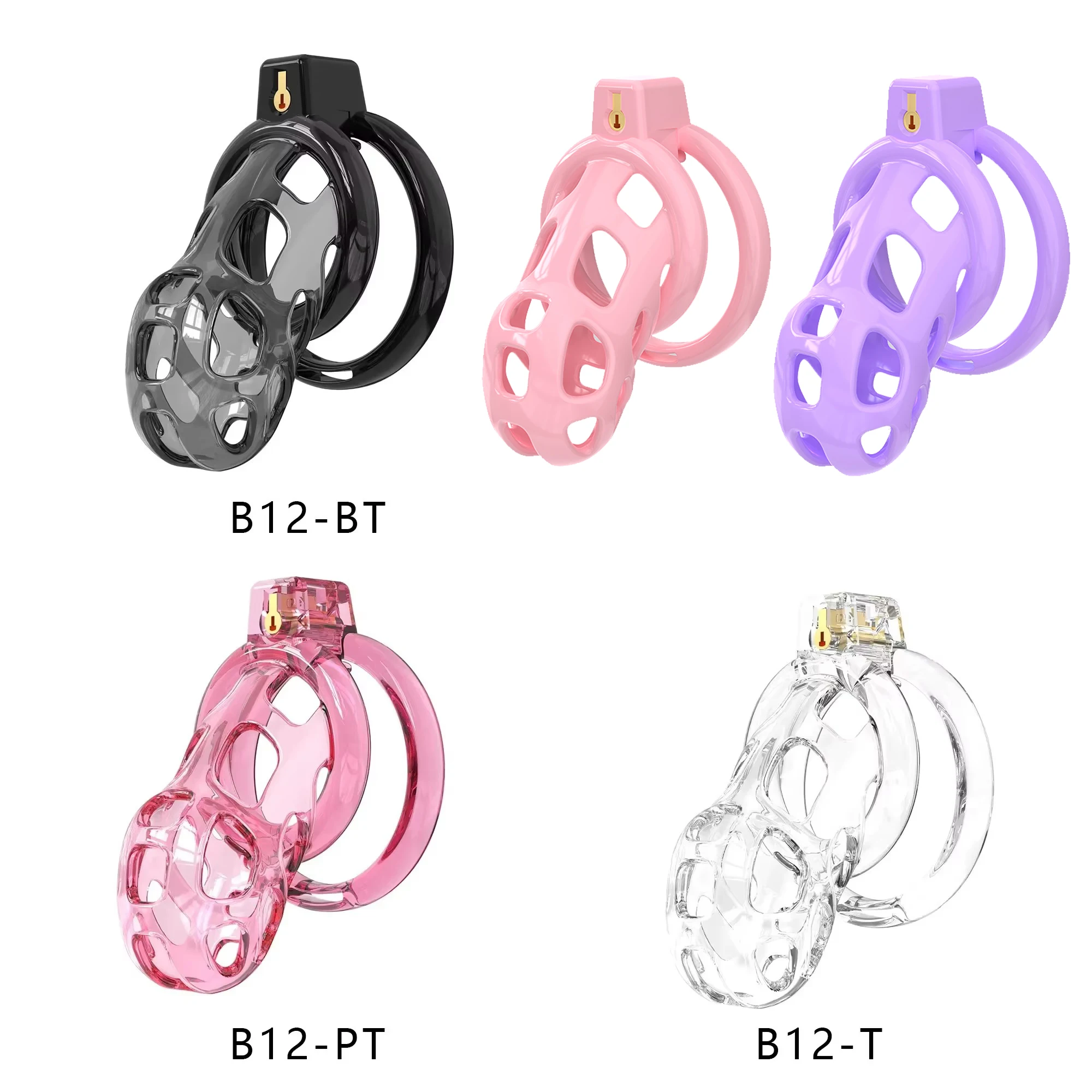 Soft Silicone Chastity Cage Device Anti-Cheating Penis Lock with 6 Size Cock Rings Penis Restraints for Men Discreet Sex Toys18+
