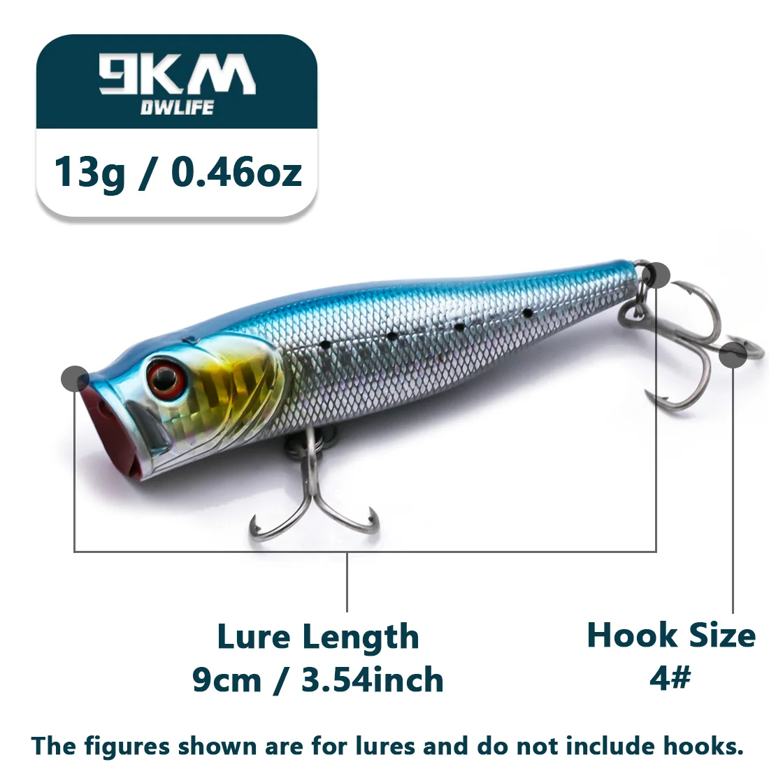 Popper Angelköder Salzwasser 7 ~ 9 cm Striper Hecht Lachs Köder Bass Topwater Angelköder Popper Angelstopfen mit Drillingen