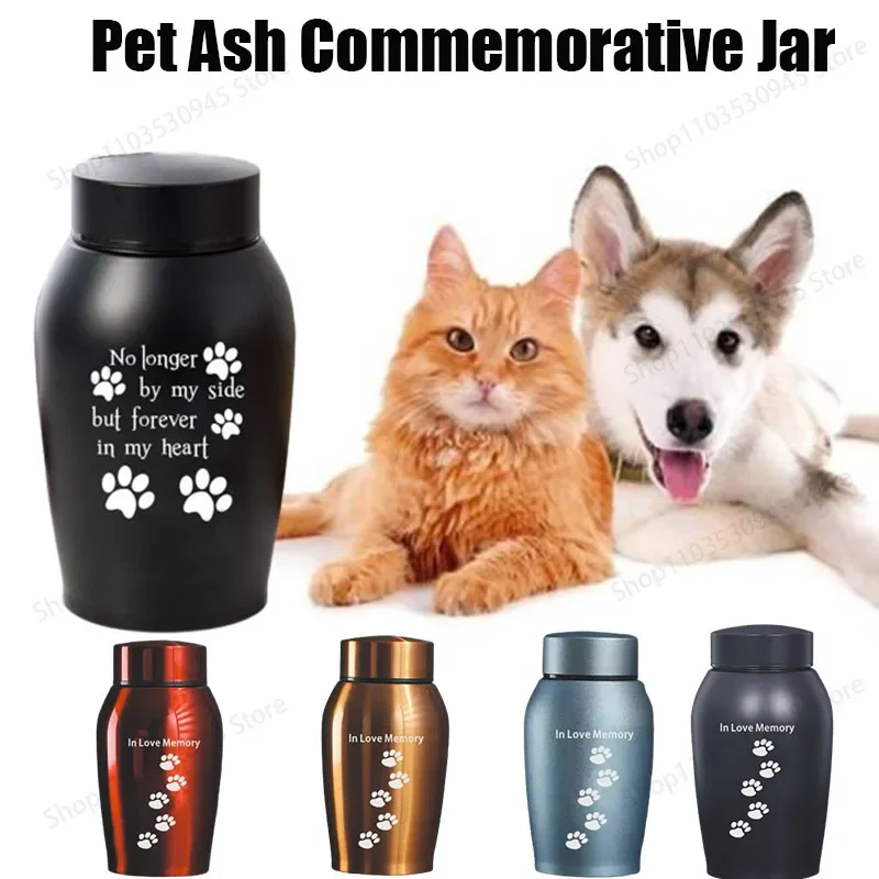 

Pet Ash Commemorative Jar Pet Memorial Ashes Dog Urn Stainless Steel Decorative Paws Engraved Urn For Pets Puppies And Cats Dogs