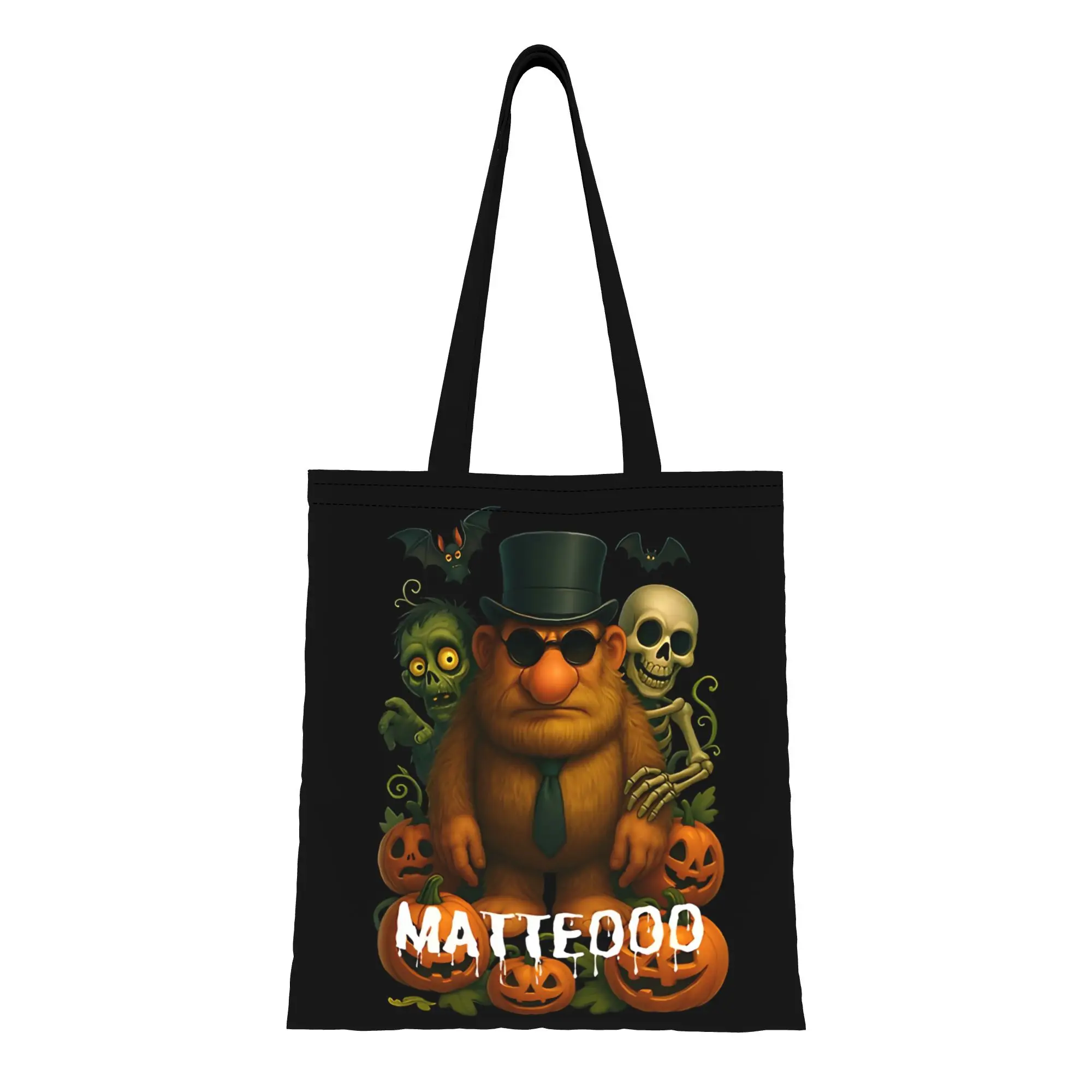 

Сумка-тоут Mateo Halloween Mateooo Italian-Brainrot из холщовой ткани для женщин, для покупок и путешествий, прочная наплечная сумка, подарочная сумка с ручками