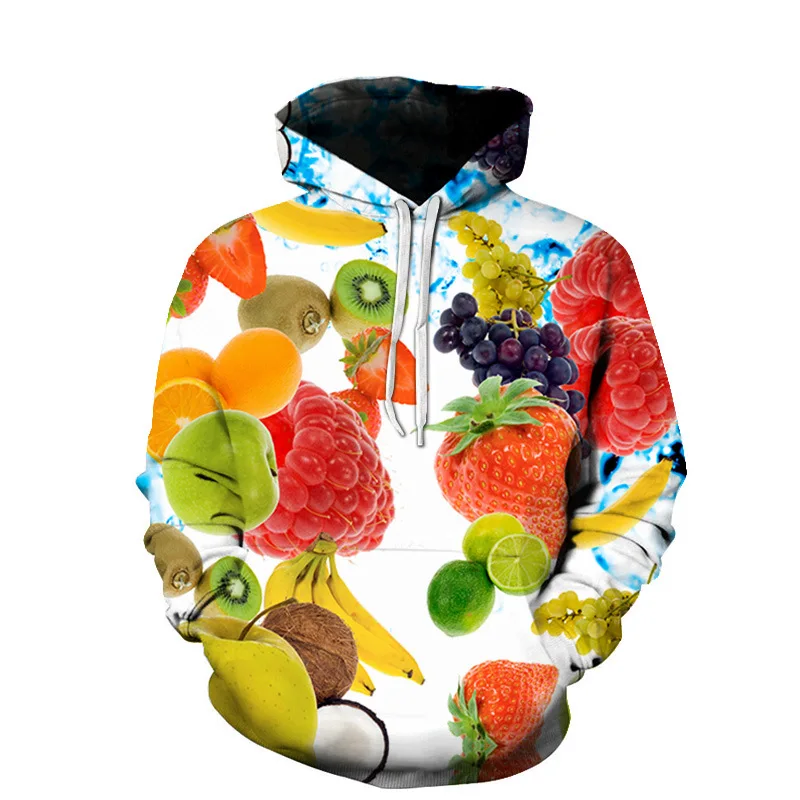 Funny Pizza Fruit Y2K Hoodie 3D Pineapple Graphic Hoodies Men Women Personality Fashion Pullovers Autumn City Commute Coat Tops