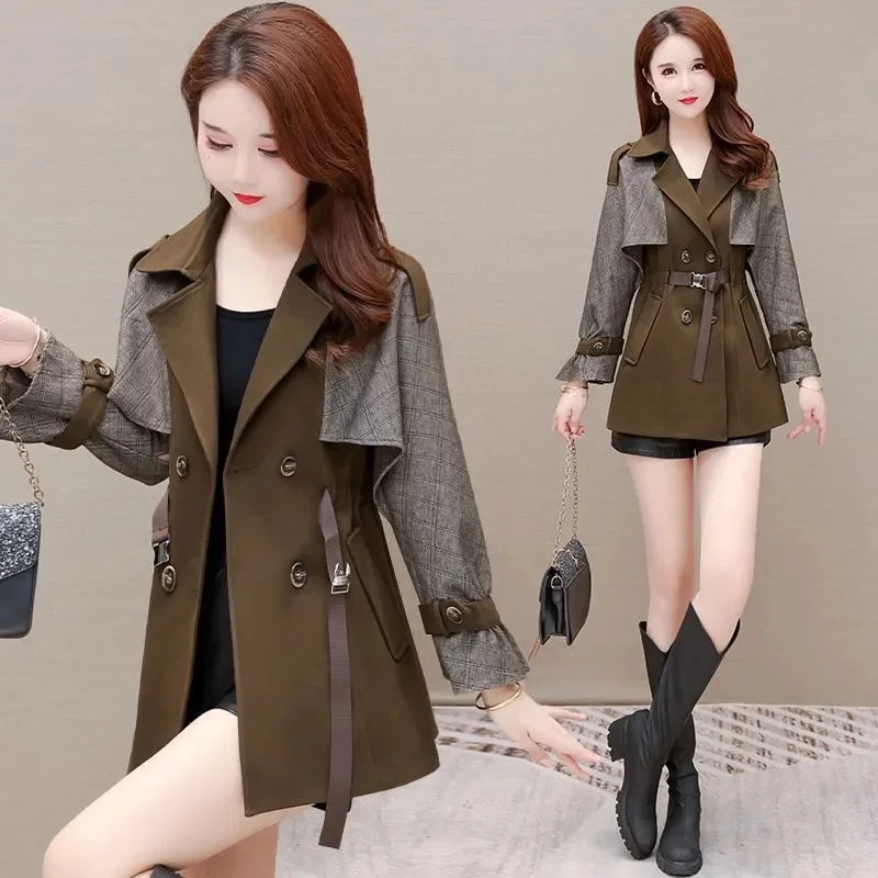 High end Trench Coat for Women With Short Stature 2024 Spring New Product Waist Cinching and Slimming top Versatile Jacket WLF77