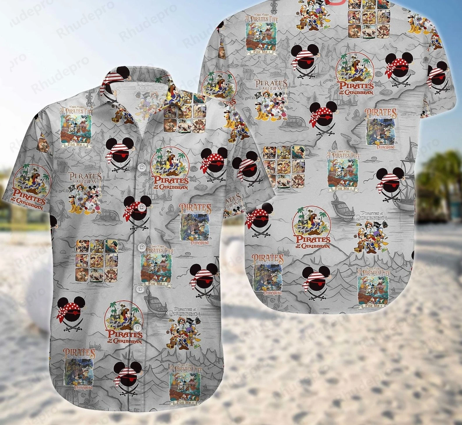 

Disney Mickey Mouse Cruise Pirate Hawaiian Shirt Men's Women's Kids Short Sleeve Shirts Summer Casual Vacation Beach Shirts Tops