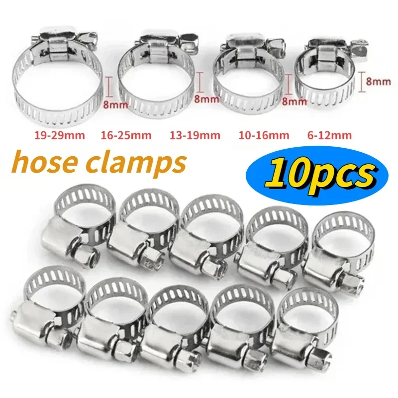 Worm Gear Hose Clamp Hydrovalve Adjustable Key Clamp Garden Hose Clip Stainless Steel Water Pipe Fastener Automotive Mechanical