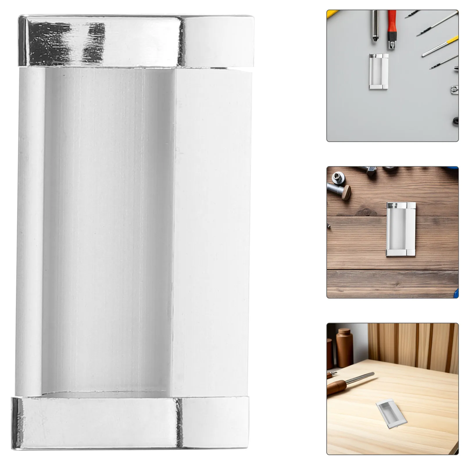 

2 Pcs Recessed Door Handles Drawer Pulls Cabinet Finger Pulls Handles Hardware Edge Alloy For Sliding Wardrobe Kitchen Door