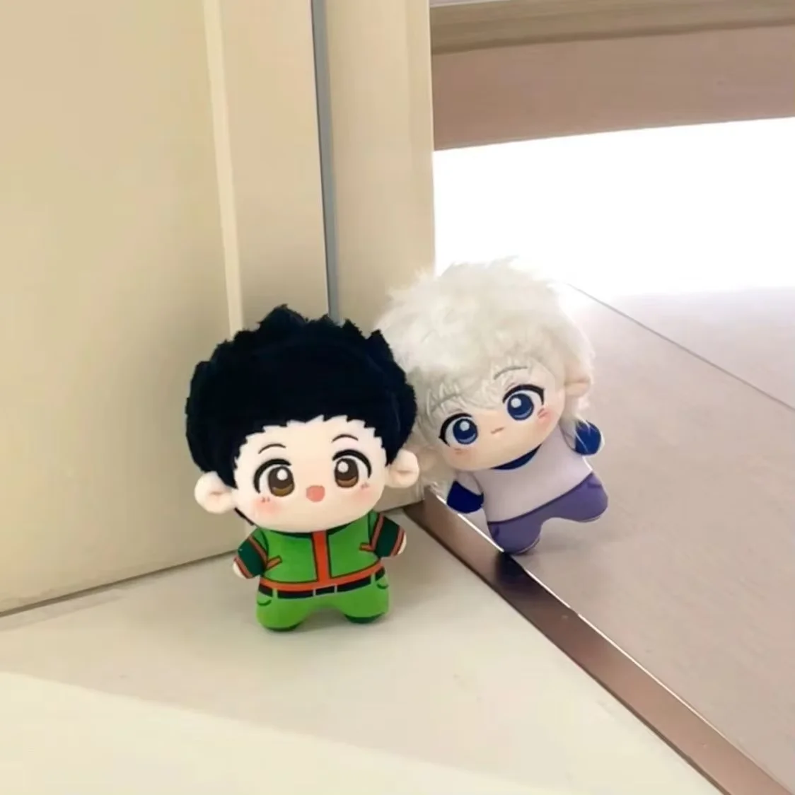 10cm Anime HUNTERxHUNTER Killua GON Q Version Plush doll hand puppet Starfish Body Toy Cosplay Keychain pendant Doll Xmas Gifts