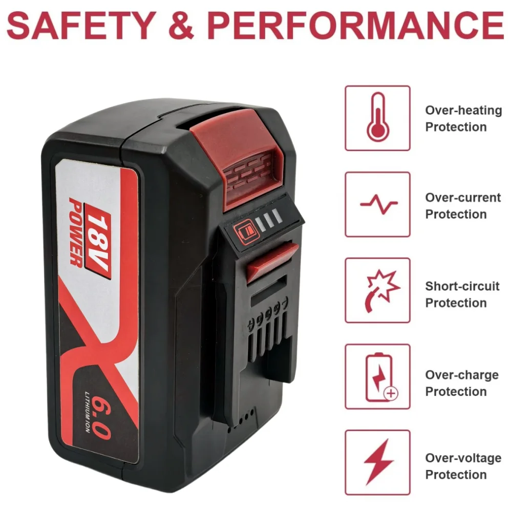 For EINHELL EIN18C2 6Ah Replacement Battery Li-ion Batterias 18V Battery Power X-change PX-BAT4 4511396 4511437 Power Tools