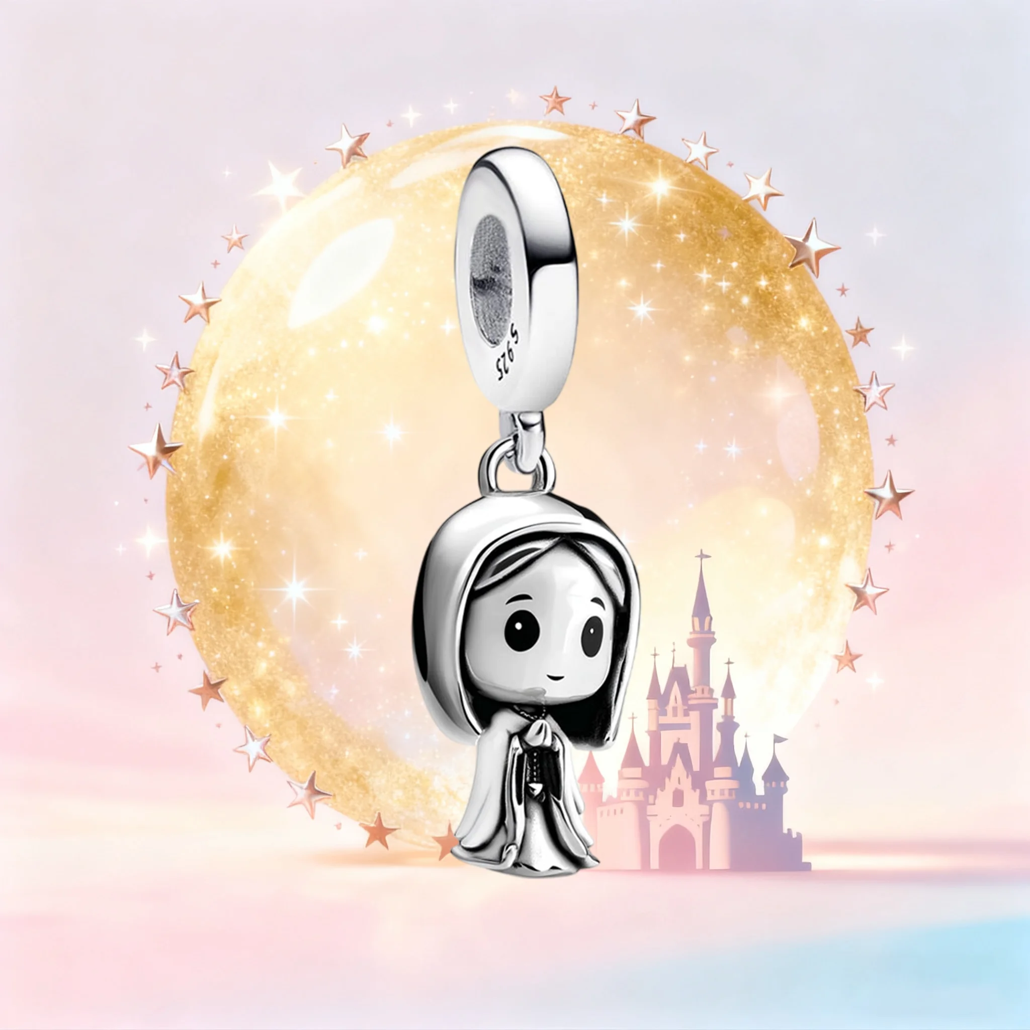 

Женский шарм в стиле принцессы Диснея из стерлингового серебра 925 пробы, милый женский кулон с капюшоном, идеальный подарок для коллекционеров Диснея