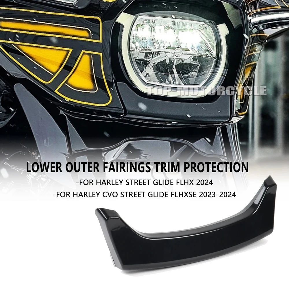 

For Harley Street Glide FLHX 2024-later BLACK Lower Outer Fairings Trim Protection For HARLEY CVO Street Glide FLHXSE 2023-2024