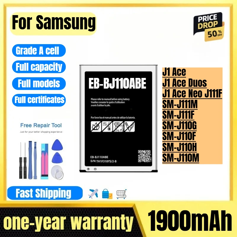 

EB-BJ110ABE for Samsung J1 Ace/J1 Ace Duos/J1 Ace Neo J111F/SM-J111M/SM-J111F/SM-J110G/SM-J110F/SM-J110H/SM-J110M Phone Battery