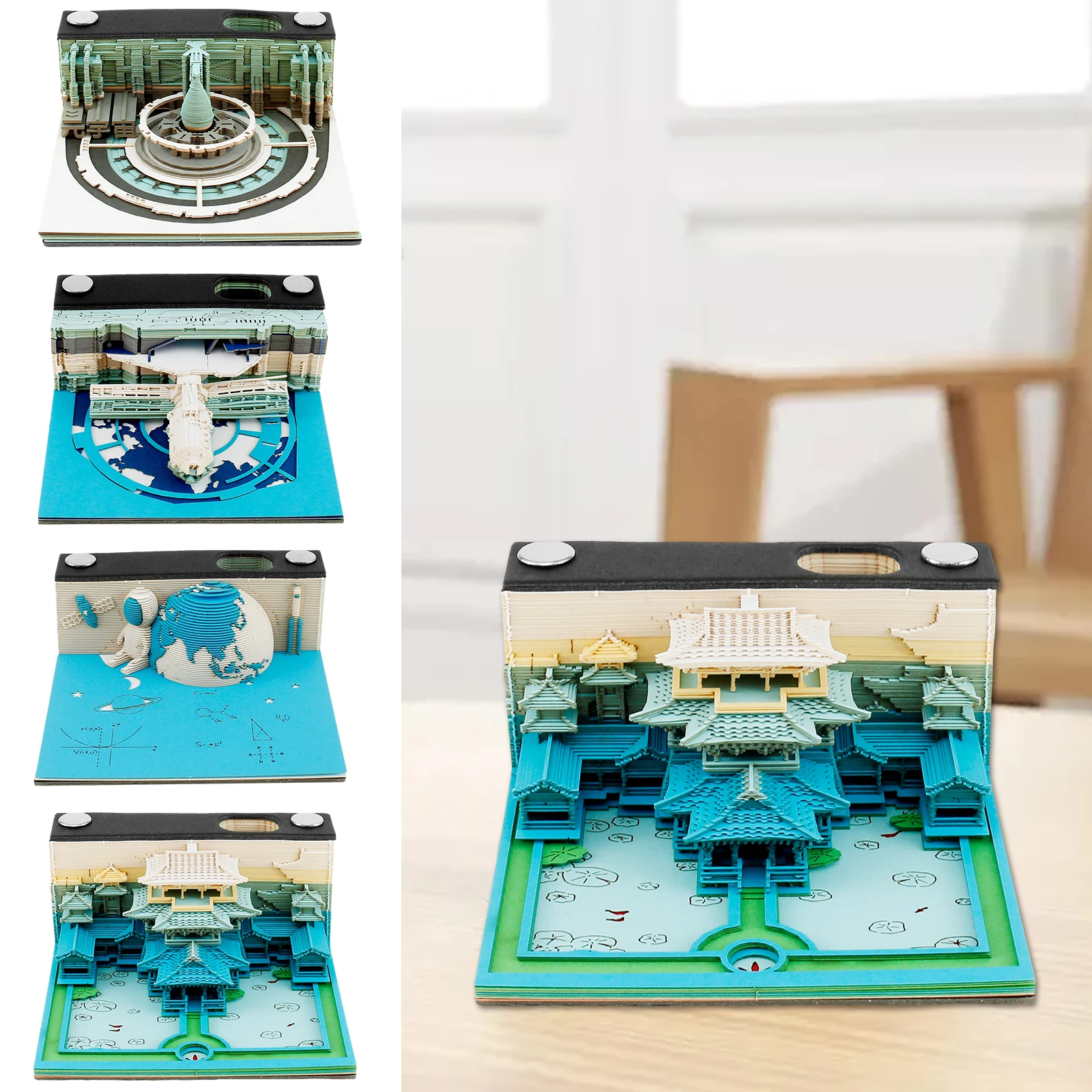 Креативный 3D настольный блокнот с держателем для ручек и карандашей