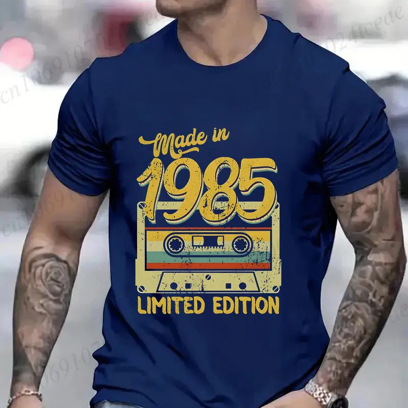 Mode verjaardagscadeau voor mannen T-shirt vintage gemaakt in 1985 40e verjaardag 40 jaar oud tops zomer streetwear korte mouw tees