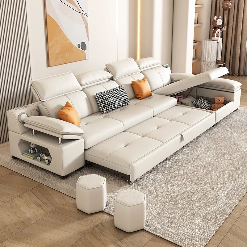 

Luxury Cushions Sofas European Living Room Reclining Expandable Sofas Multifunctional Hidden Bed Hogar Muebles Furnitures