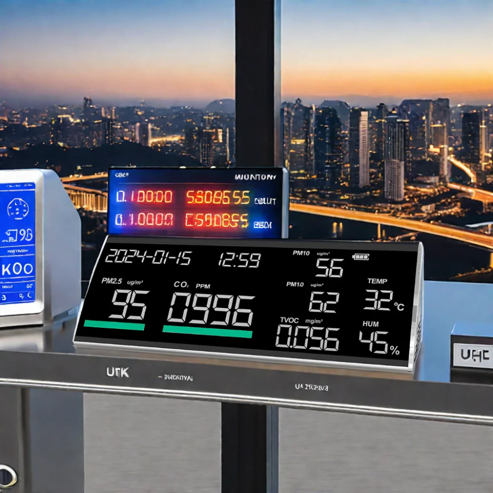 Wielofunkcyjny detektor jakości powietrza CO2 PM2,5 Przemysłowy stacjonarny miernik ozonu Tester gazu Wykrywanie temperatury i wilgotności