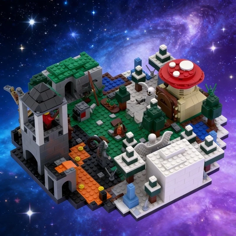 884PCS Moonlit Forest Miniature Landscape - Highly Detailed Serene Model for Display, Premium Collectible Gift for Teens Adults