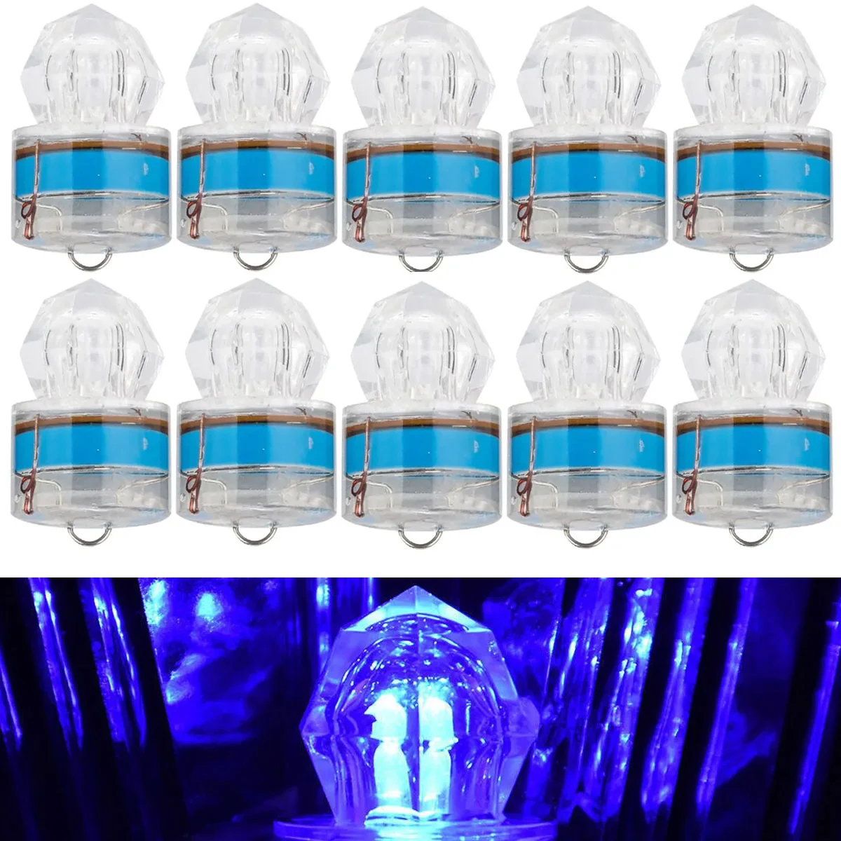 

100PCS/Lot Hot LED Flash Fishing Light Deep Drop Underwater Waterproof Squid Strobe Bait Fish Lure Lamps Ligthting