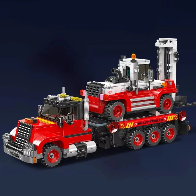 906 Stücke 24079 Technische Lkw Spielzeug Die Gabelstapler Transport Lkw Baustein Montage Auto Ziegel Set Kinder Weihnachtsgeschenk