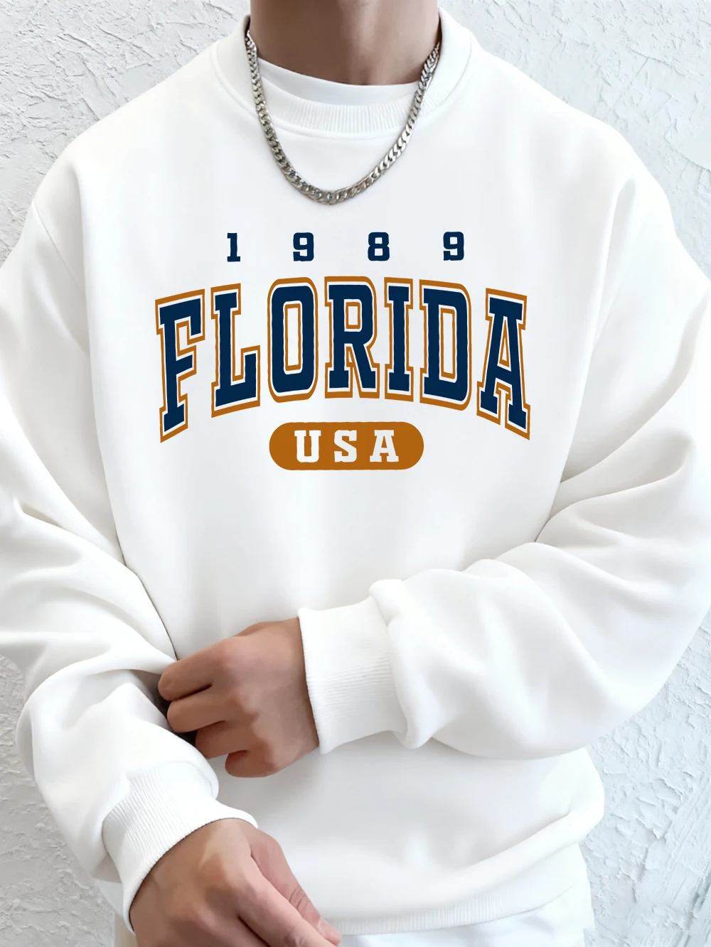

Мужская толстовка с буквенным принтом Florida Usa 1989S, зимняя флисовая теплая толстовка с капюшоном, корейские свободные пуловеры с круглым вырезом, мужская одежда в стиле хип-хоп