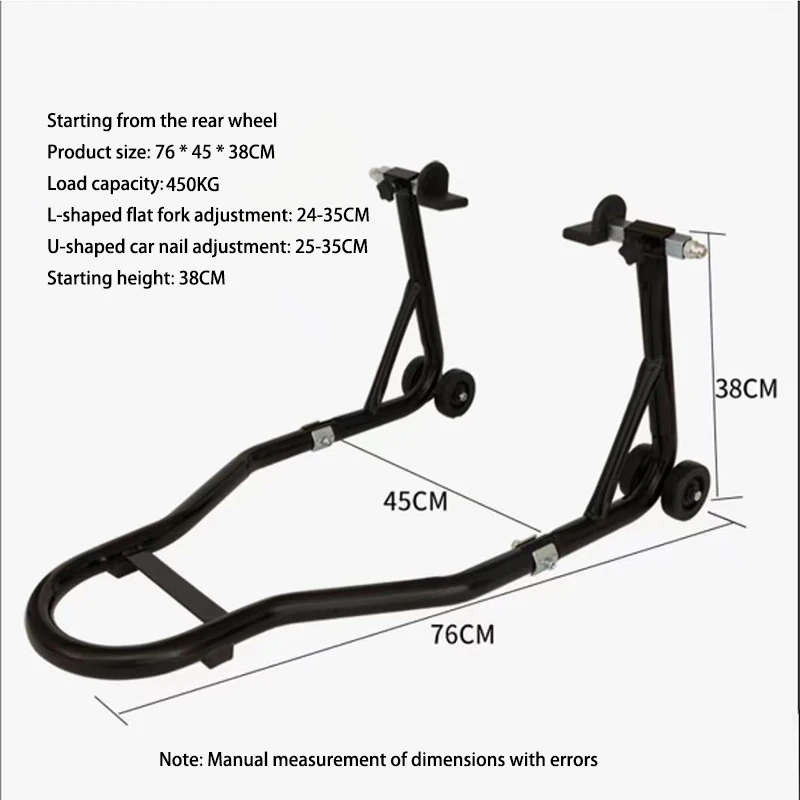 Motorcycle Stand Lift Front Rear Combo Stand Lift Stand Front and Rear Wheel Fork Stand Heavy Duty Rear Wheel Stand