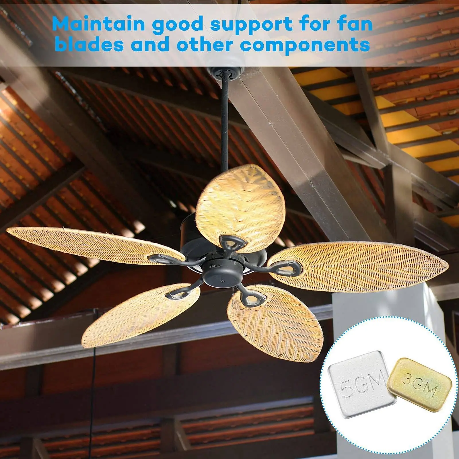 

Quality 6 Sets of Ceiling Fan Blade Balancing Kit Fan Weight Balancing Kit Include Self-Adhesive Metal 5G Weight and 3G Weight