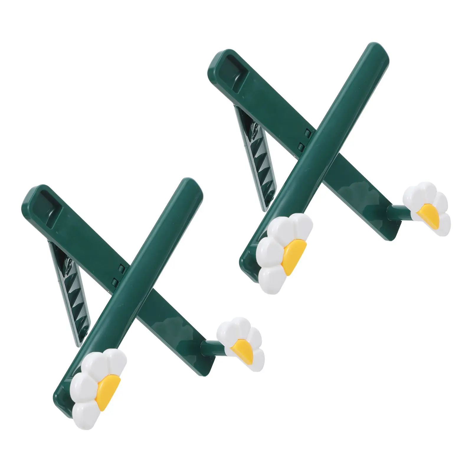 

Foldable Portable Plastic Book Stand Adjustable Floral Design Desktop Cookbook Holder for Reading Office Kitchen White