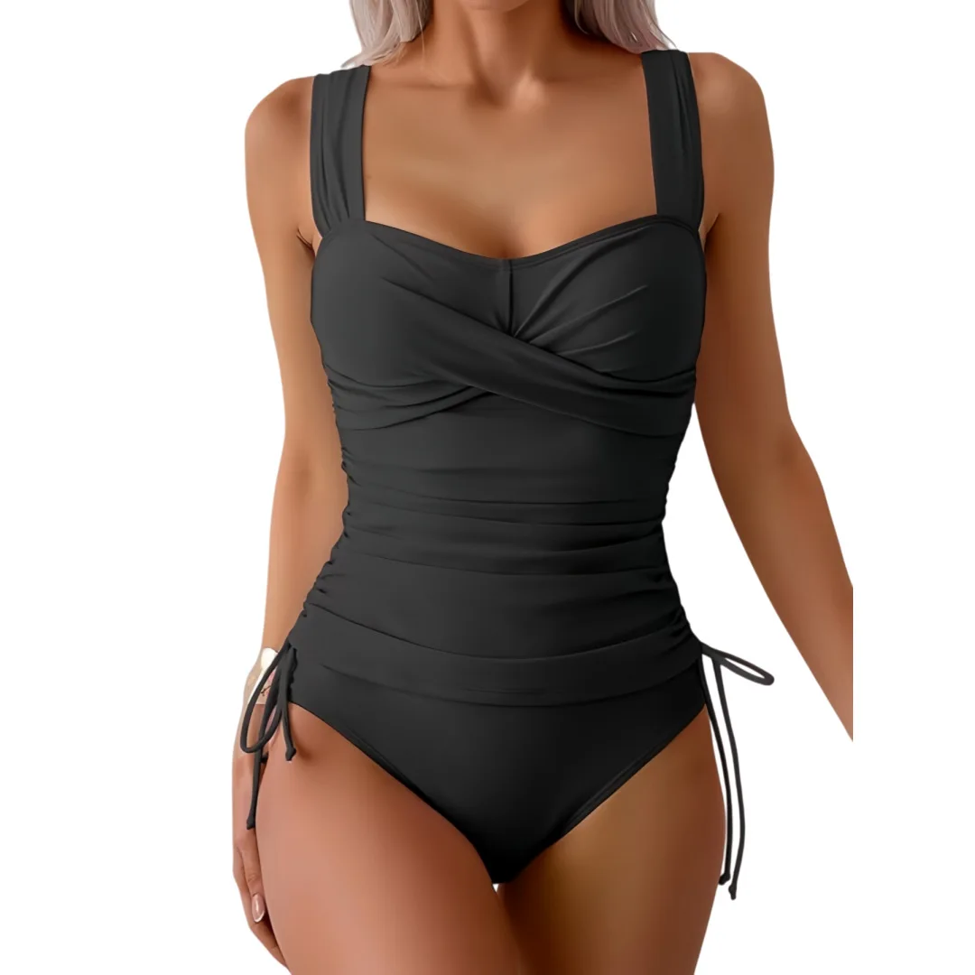 Damen Tankini-Set, einfarbig, zweiteilige Badebekleidung, hohe Taille, Bikini-Oberteil mit Jungen-Shorts, passender Badeanzug, Sommer-Höschen-Anzüge