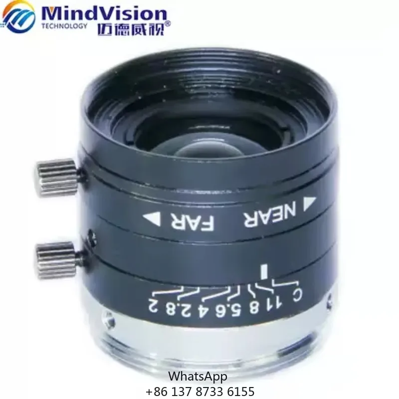 75mm Focal Length 1/1.8'' 5MP High Resolution Fixed Focus FA Lens Machine Vision Industrial Camera MF Focus Aluminium Alloy
