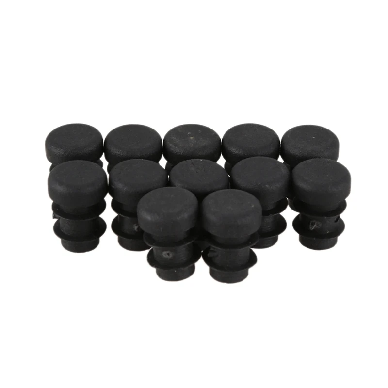 12 PCS Chair Table Legs Plug 14Mm Diameter Round Plastic & 12 Pcs Plastic 12Mm Pipe End Blanking Caps Round Black