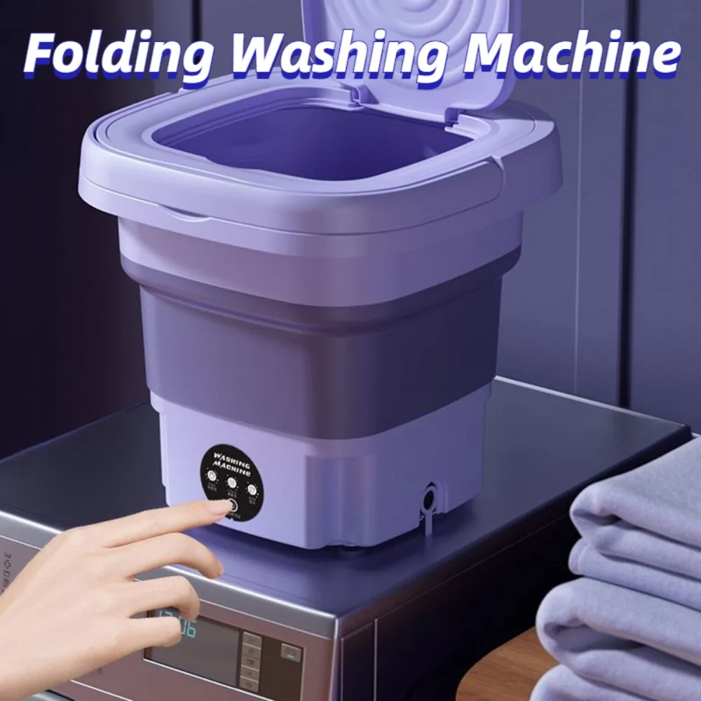 9L Portable Small Foldable Washing Machine for Student Dormitory Underwear Socks Mini Cleaning Machine Portable Laundry Bucket