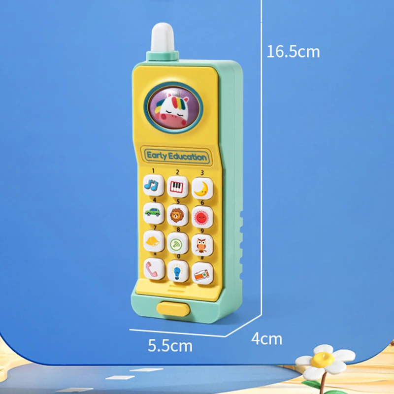 Téléphone portable d'apprentissage précoce pour enfants, jouets de téléphone portable de dessin animé, simulation de musique, cadeau d'anniversaire amusant pour enfants