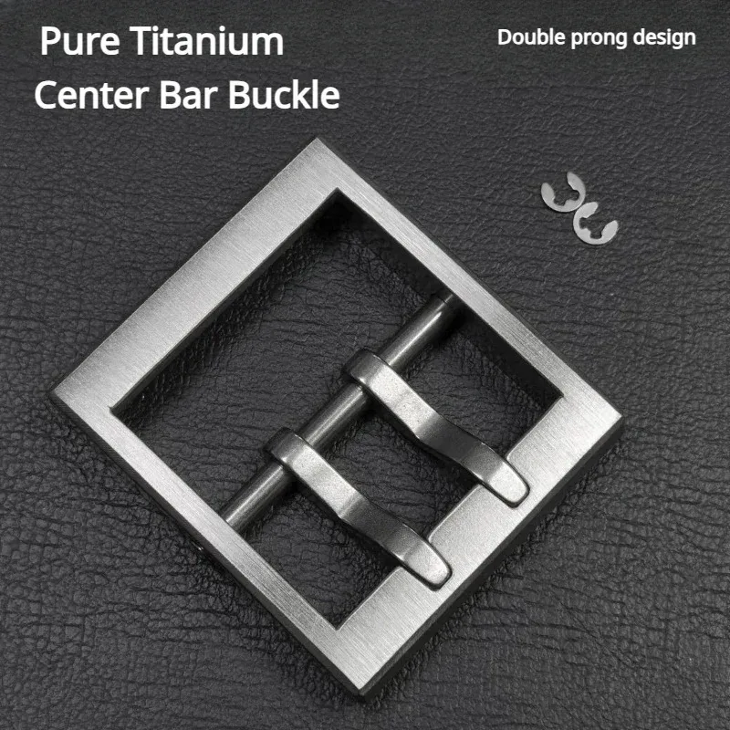 2026 Pure Titanium Belt Buckle, Double Pin Clasp Inner Width 45mm Thickened Widened Anti-Allergy Men's Waistband Buckle Head