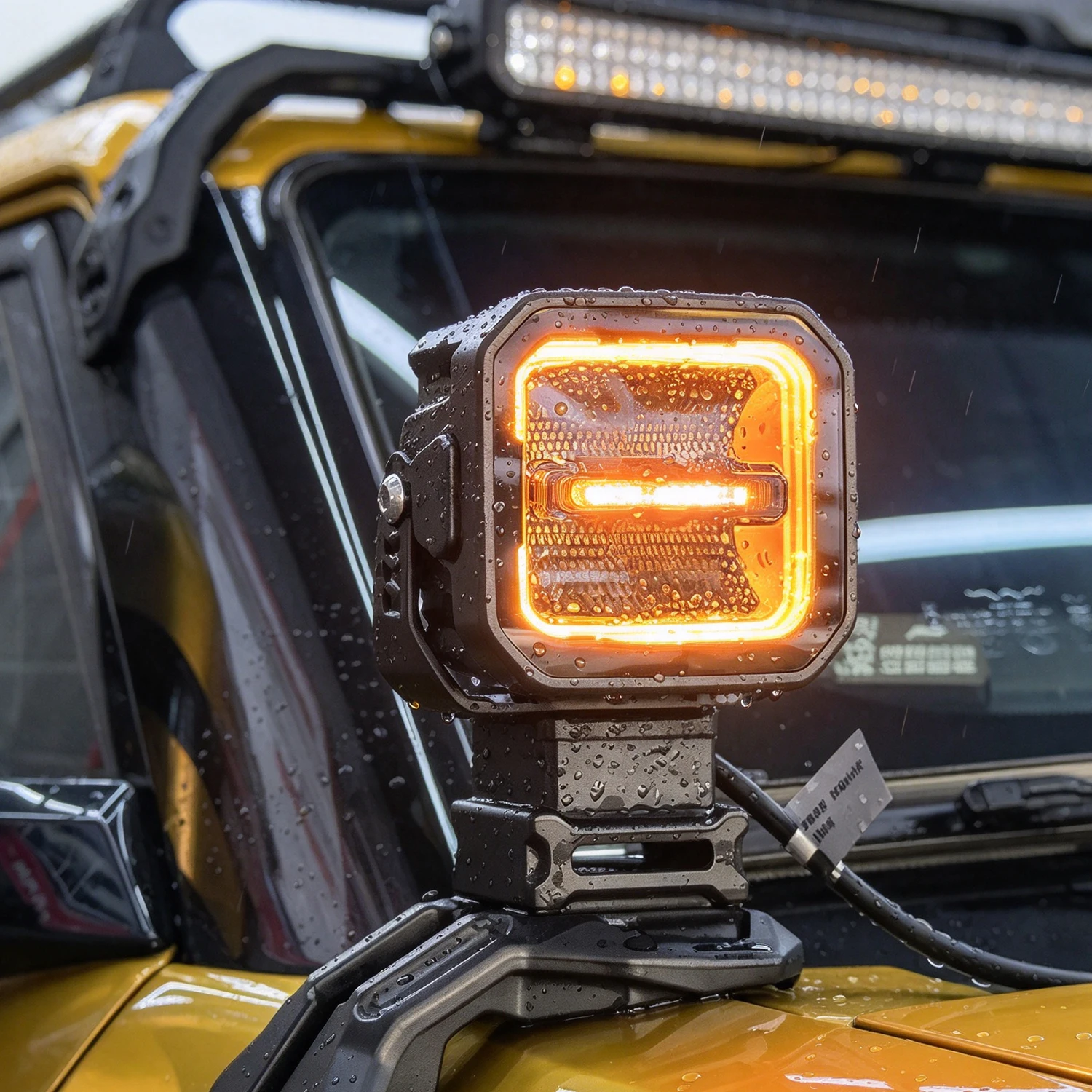 Offroad LED A-Pillar Light, Dual Color White Amber Daytime Running Light, Spot Flood Beam SUV Truck Work Lamp